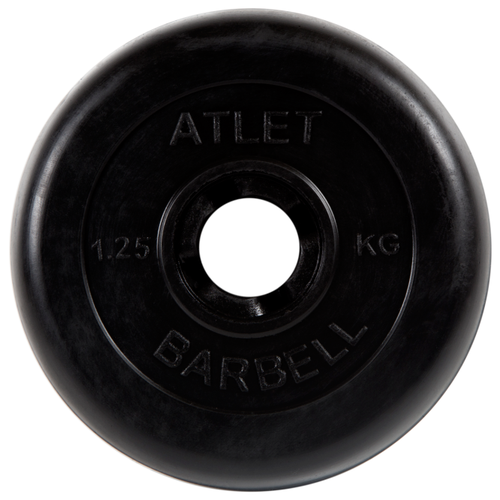 фото Диск mb barbell barbell обрезиненный, черный, диаметр 26 мм, 1.25 кг