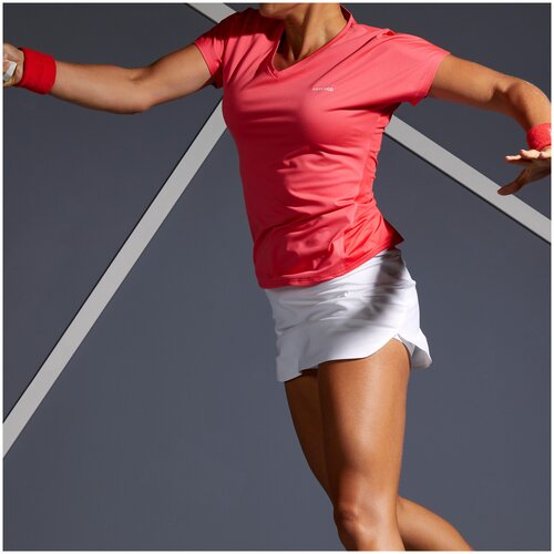 фото Футболка для тенниса женская soft 500 розовая, размер: 46, цвет: клубнично-розовый artengo х декатлон decathlon
