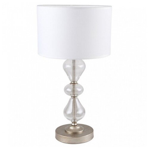 фото Настольная лампа декоративная favourite, 1х40w, серебро, размеры (мм)-250x480, плафон - белый