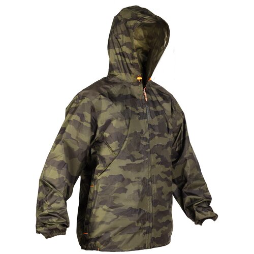 фото Куртка для охоты водонепроницаемая легкая 100, размер: l, цвет: хаки/пыльный хаки solognac х декатлон decathlon