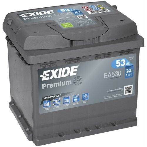 Аккумулятор автомобильный Exide Premium EA530 6СТ-53 обр. 207x175x190