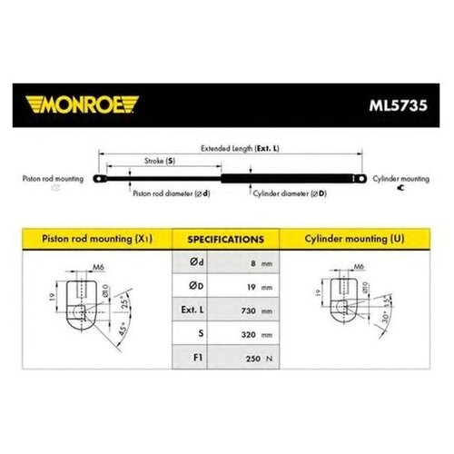 фото Амортизатор капота monroe арт. ml5735