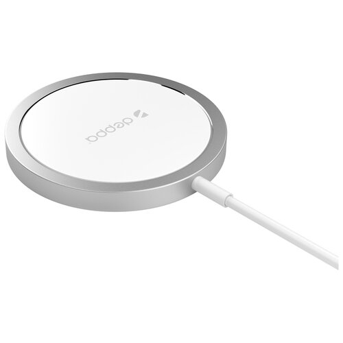 фото Deppa беспроводное зарядное устройство deppa qi magsafe charger (d-24012) для apple iphone 15w белый deppa 03636