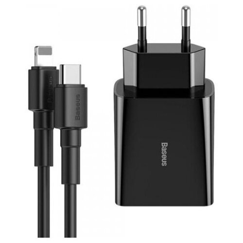 фото Сетевое зарядное устройство baseus quick charger mini white cable tyep- c quick charger 18w eu