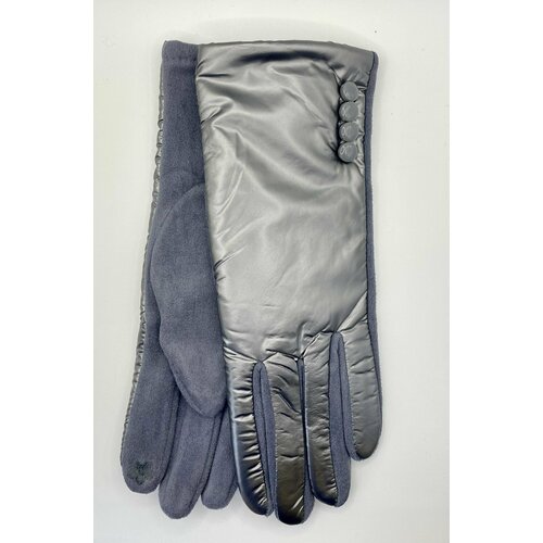 фото Перчатки , размер 7,5, серый, серебряный nice fashion gloves