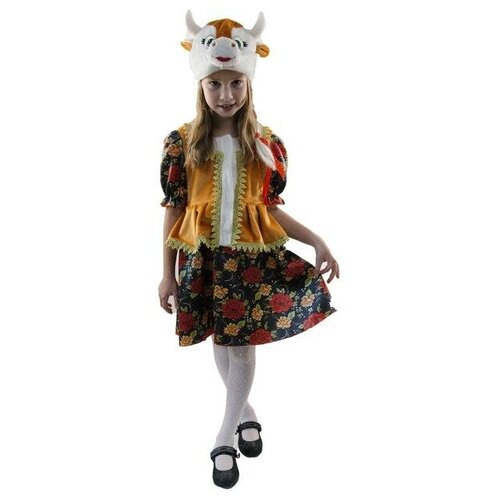 фото Карнавальный костюм «коровка», плюш, платье, шапка-маска, 4-7 лет, рост 122-128 см mikimarket