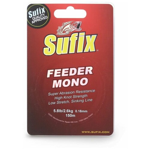 фото Леска sufix feeder mono красная 150м 0,25мм 5,4кг