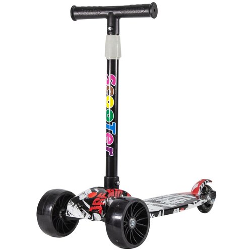 фото Детский складной трехколесный самокат hip-hop scooter широкие колеса amigostar