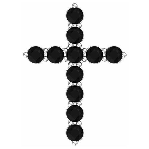 фото Серебряная подвеска декоративная с чёрными фианитами 0800237-00205 pokrovsky
