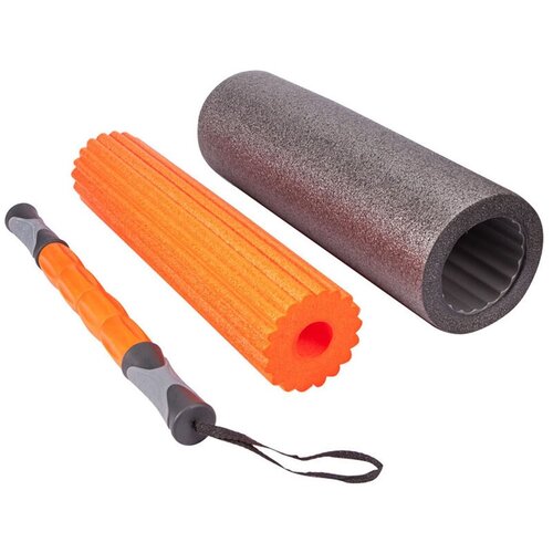 фото Ролики для йоги liveup yoga roller set цвет:черный+оранжевый, размер:45x16,5