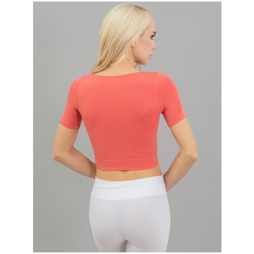 фото Топ giulia crop t-shirt размер s/m, burnt coral (коралловый)