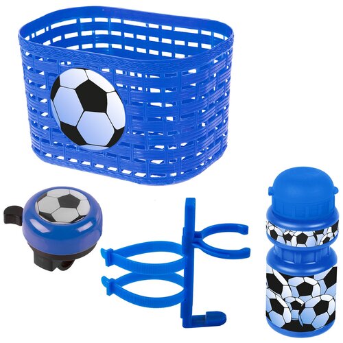 фото Корзина+фляга+звонок 5-650041 комплект синий футбол ventura kids