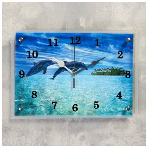фото Часы настенные, серия: море, "дельфины", 25х35 см, микс mikimarket