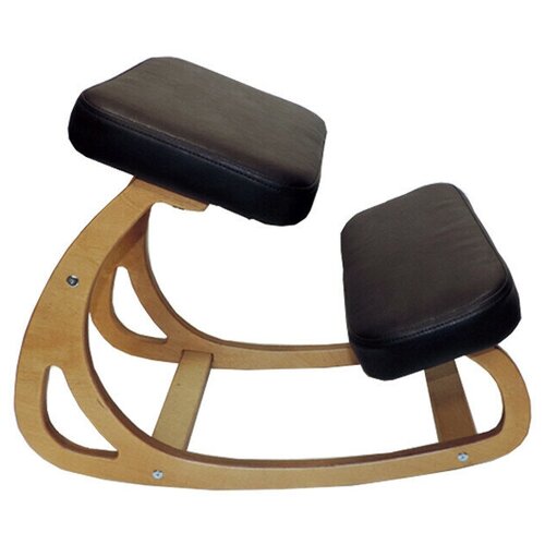 фото Коленный стул конёк горбунёк балансирующий, дерево/искусственная кожа, цвет: айвори/слоновая кость
