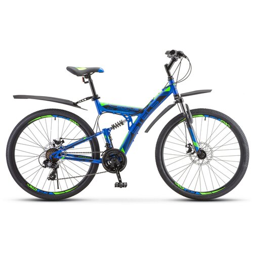 фото Двухподвесный велосипед stels focus md 21 sp 27.5 v010 (2023) 19" сине-зеленый (171-184 см)