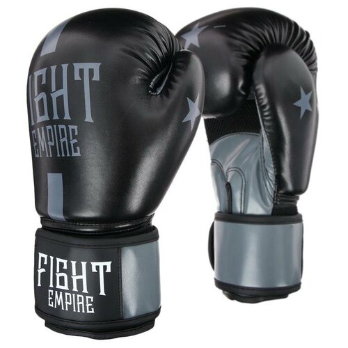 фото Перчатки боксёрские соревновательные fight empire, 10 унций, цвет чёрный/серый