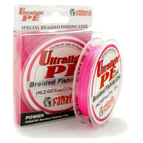 фото Леска fanatik ultralight pe x4 (#0,2) 0.074mm 100m pink ulpe