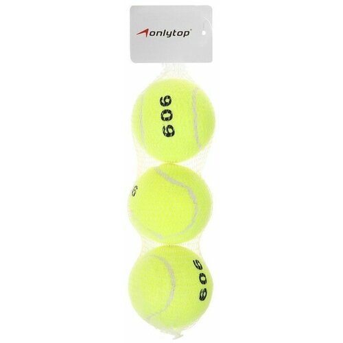 фото Набор мячей для большого тенниса onlytop № 909, тренировочный, 3 шт, цвета микс
