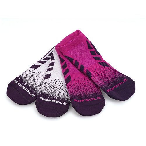 фото Носки для бега женские sofsole, 2 пары (фиолетовые, белые), размер 35-41 sof sole