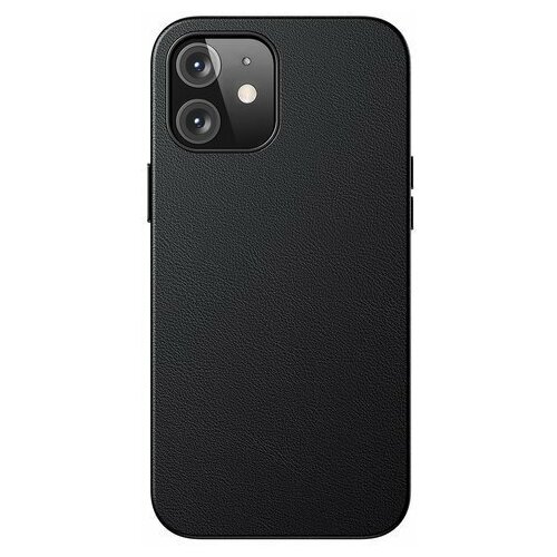 фото Чехол кожаный baseus original magnetic leather case для iphone 12 mini 5.4" 2020 черный ltapiph54n-yp01