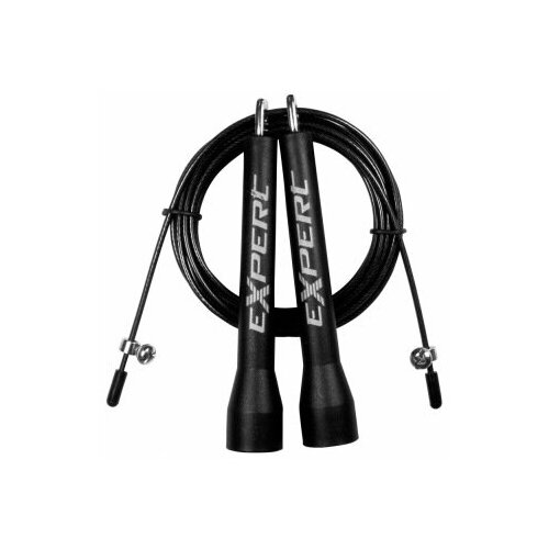 фото Скакалка скоростная expert x-rope 03b (черный, 85 гр, 300 см, нейлон,металл) - fight expert