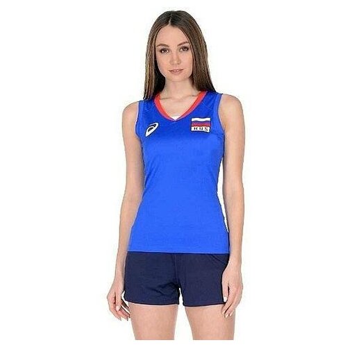 фото Волейбольная майка asics russia sleeveless tee (women) артикул 156871 23ru р.xs