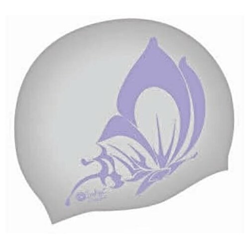 фото Шапочка для плавания silicone indigo scbt100/101 рис бабочка серый