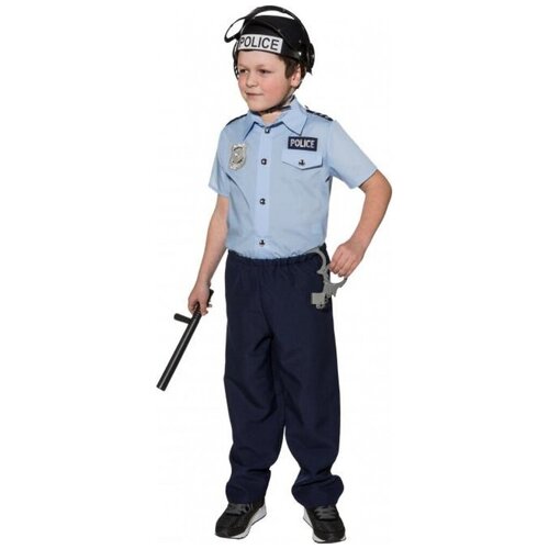 фото Детская рубашка полицейского (голубая) (1090), 140 см. orlob