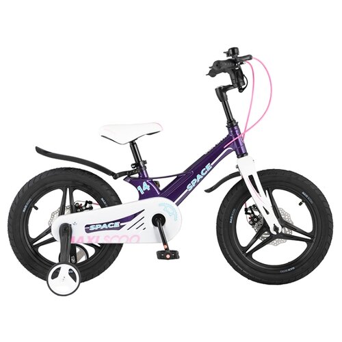 фото Детский велосипед maxiscoo space deluxe плюс 14" фиолетовый