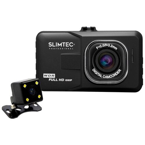 фото Видеорегистратор slimtec dual f2, 2 камеры, черный