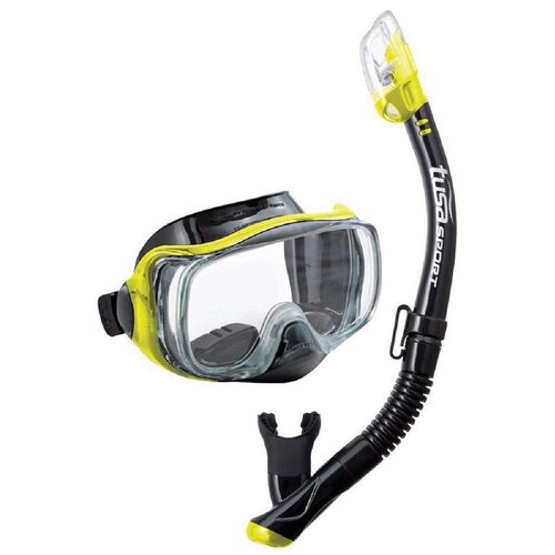фото Комплект для плавания tusa sport ts ucr3325 bk/fy (маска+трубка), черный/желтый