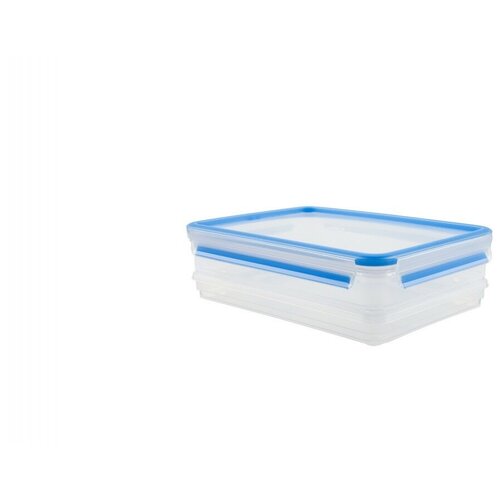 фото Emsa набор из 2 контейнеров clip & close 508557, прозрачный/голубой