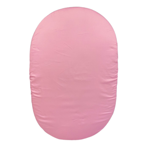 фото Соника простынь на резинке на овальный матрас 125x75 см розовый