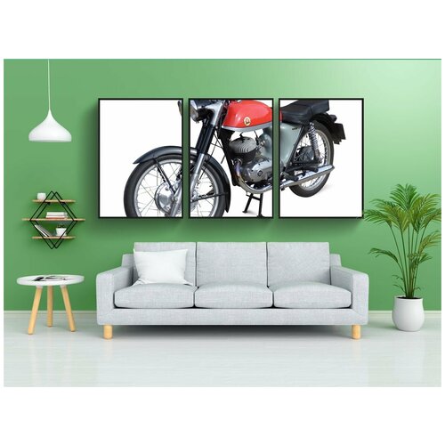 фото Набор модулных постеров для интерьера "мотоцикл, montesa, мотоцикл классический" 60x90 см. в тубусе, без рамки lotsprints