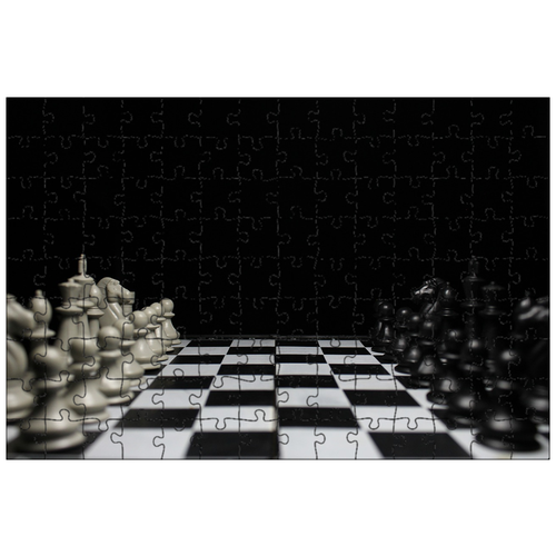 фото Магнитный пазл 27x18см."шахматы, шах и мат, башня" на холодильник lotsprints