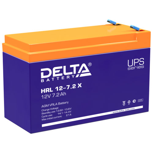 фото Аккумуляторная батарея delta battery hrl 12-7.2 x 7.2 а·ч