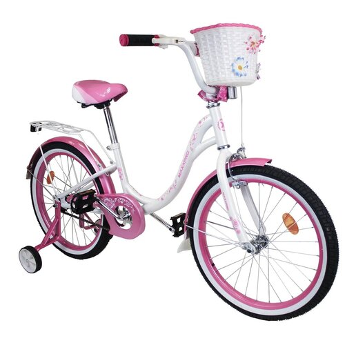 фото Детский велосипед maxxpro florina 16" бело-розовый с боковыми колесами