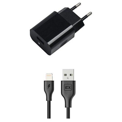 Зарядное устройство для телефона 1USB 1A+кабель USB-iP Exployd Classic EX-Z-462 1m Black