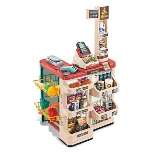 фото Игровой набор супермаркет с кассой сканером продуктами668-79 081187 play smart