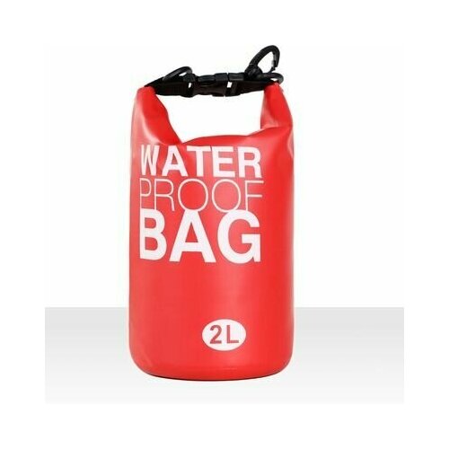 фото Гермомешок водонепроницаемый, гермосумка 2 литра, герморюкзак красный, dry bag, гермочехол нет бренда