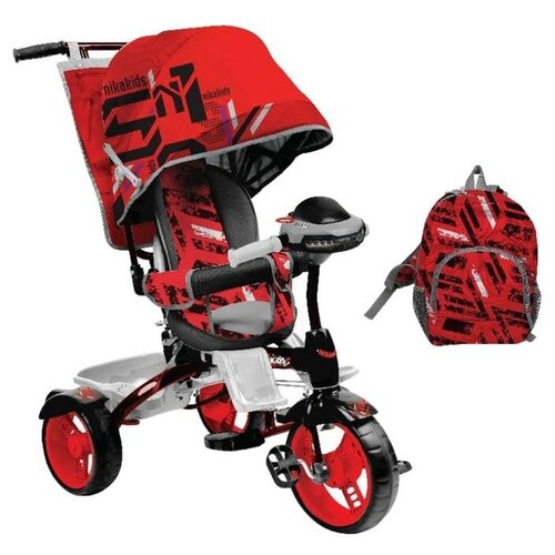 фото Nika kids велосипед трехколесный nika вд5м, колеса eva 10"/8", цвет красный