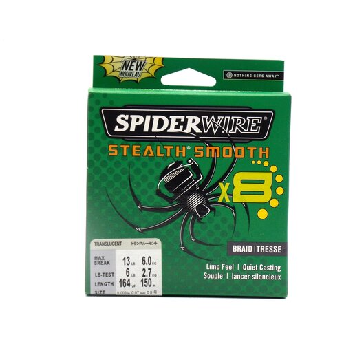 фото "плетеная леска spiderwire stealth smooth 8 полупрозрачная 150 м. 0,07 мм. 6 кг. (1515648)"
