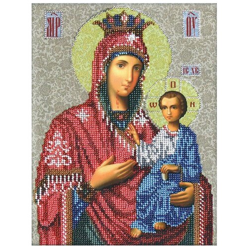 фото Вышиваем бисером набор для вышивания бисером иверская икона божией матери 26 х 20 см (l-55)