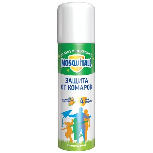 фото Аэрозоль mosquitall защита для взрослых от комаров, 150 мл