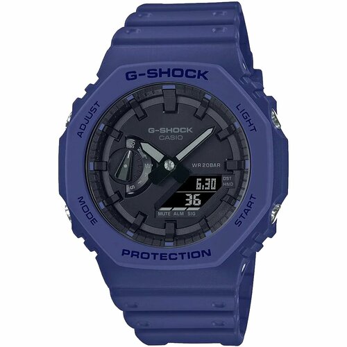 фото Наручные часы casio японские наручные часы casio g-shock ga-2100-2aer с хронографом, синий