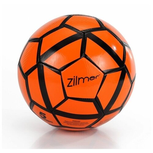 фото Мяч футбольный zilmer «первый гол», оранжево- чёрный