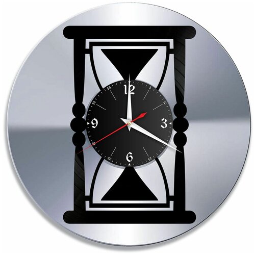 фото Настенные часы redlaser песочные часы, серебро, из винила №1 vc-10794-2
