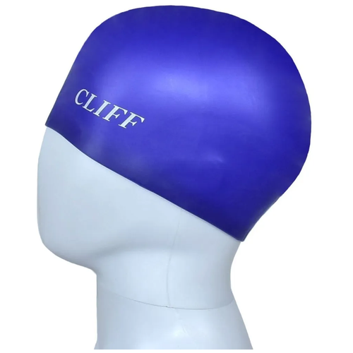 фото Шапочка для плавания cliff силиконовая cs02, в коробке, синяя