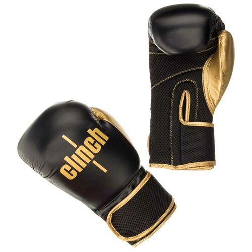 фото Боксерские перчатки clinch aero черный/золотой 14 oz