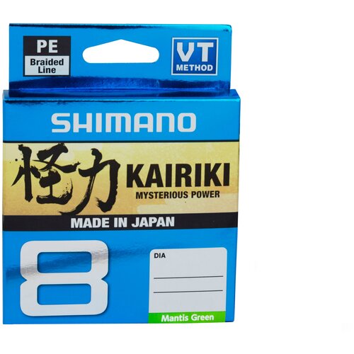 фото Леска плетёная shimano kairiki 8 pe 150м зеленая 0.06mm/5.3kg